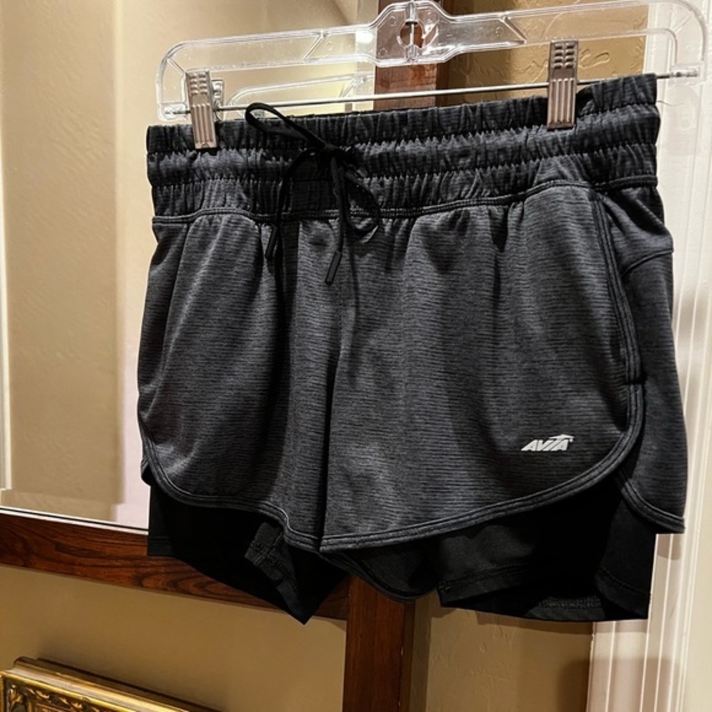 Avia Gray Shorts, 2 Pockets, Biker Shorts Underneath Size XS